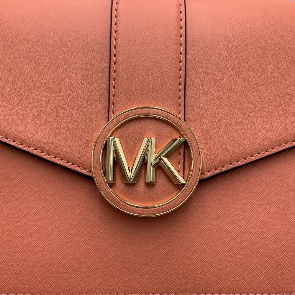 MICHAEL KORS CARMEN MEDIUM CONVERTIBLE SHOULDER BAG SHERBERT COLOR